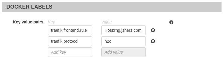 The container in our task definition has a Docker label set to change the route rule